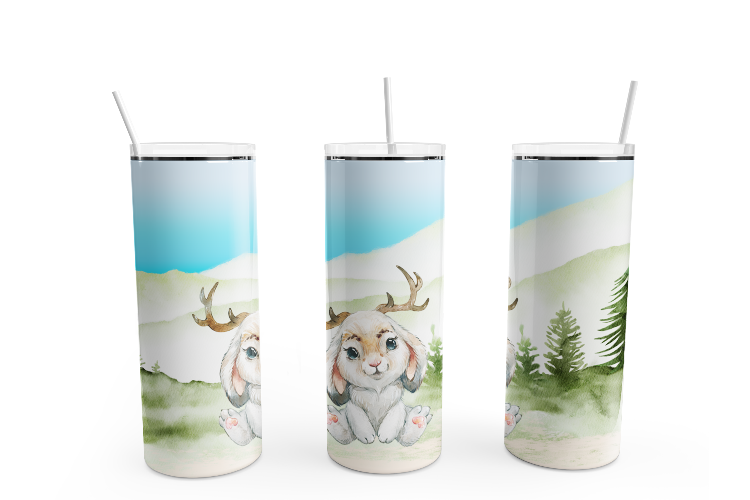 Watercolor Jackalope Tumbler- A Mockup