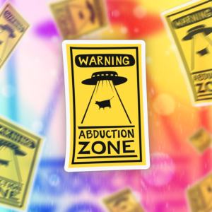 Abduction Warning Sticker Mockup