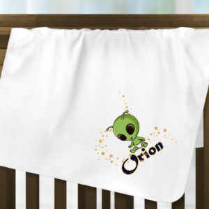 Baby Alien Throw Blanket Mockup
