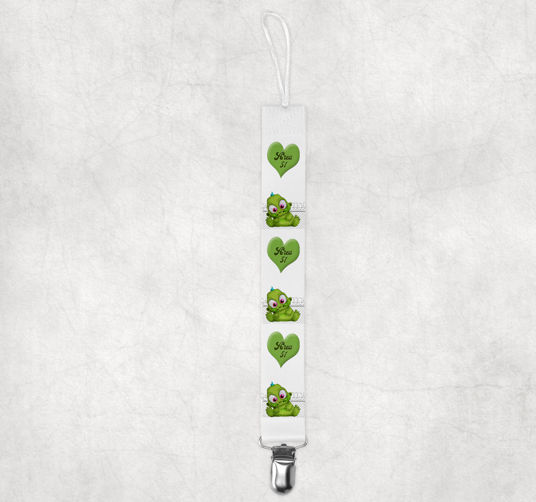 Area 51 Alien Pacifier Clip Mockup