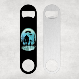 Alien & Bigfoot Silhouette Bottle Opener Mockup