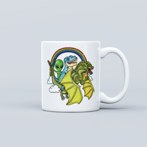 Flight of the Alien, Dino & Dragon Mug Mockup