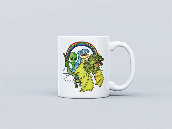 Flight of the Alien, Dino & Dragon Mug Mockup