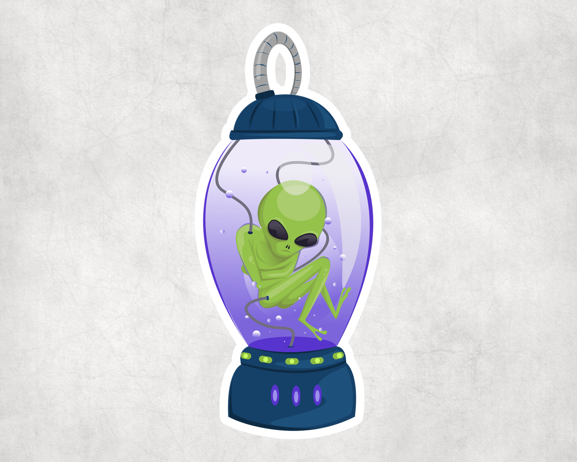 Alien In Cryotube Sticker Mockup