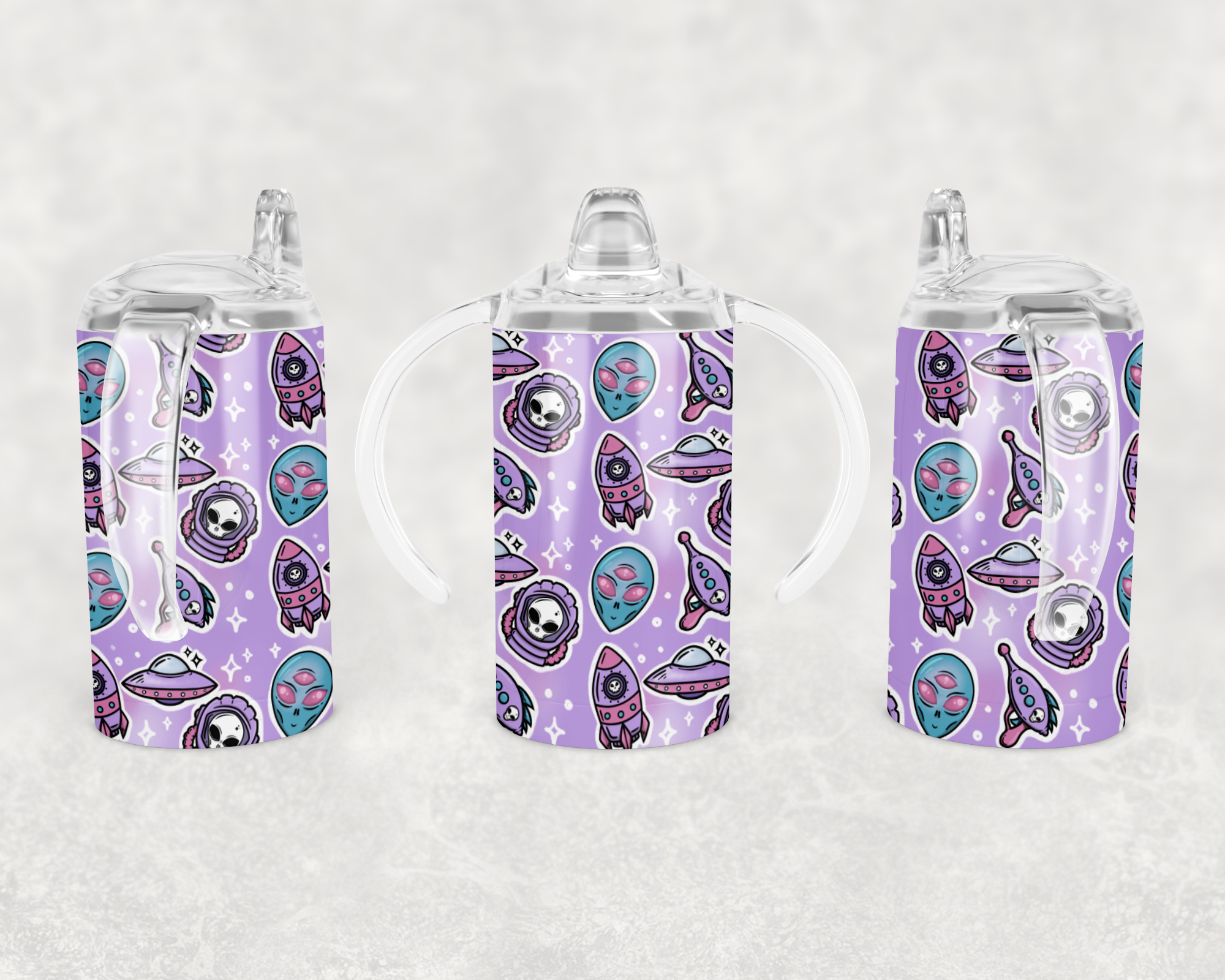 Pastel Alien Pattern Sippy Cup Mockup