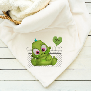 Area 51 Baby Alien Throw Blanket Mockup