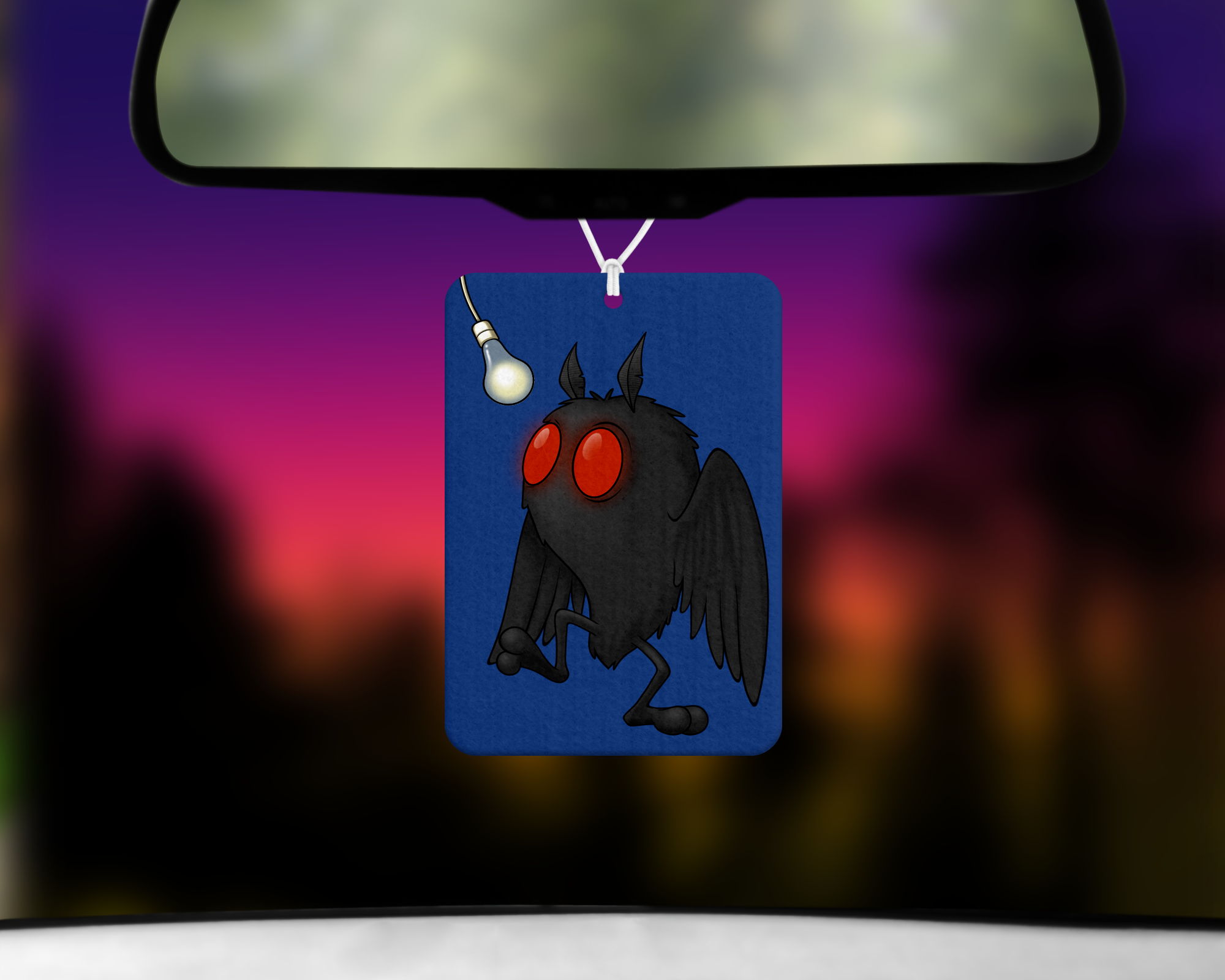 Lightbulb Mothman Air Freshener Mockup