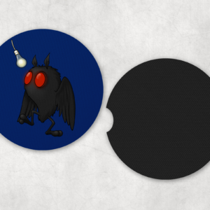 Lightbulb Mothman Car Coasters Mockup