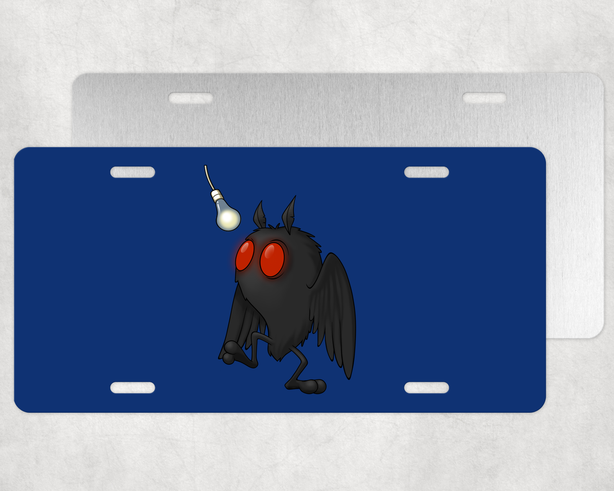 Lightbulb Mothman License Plate Mockup