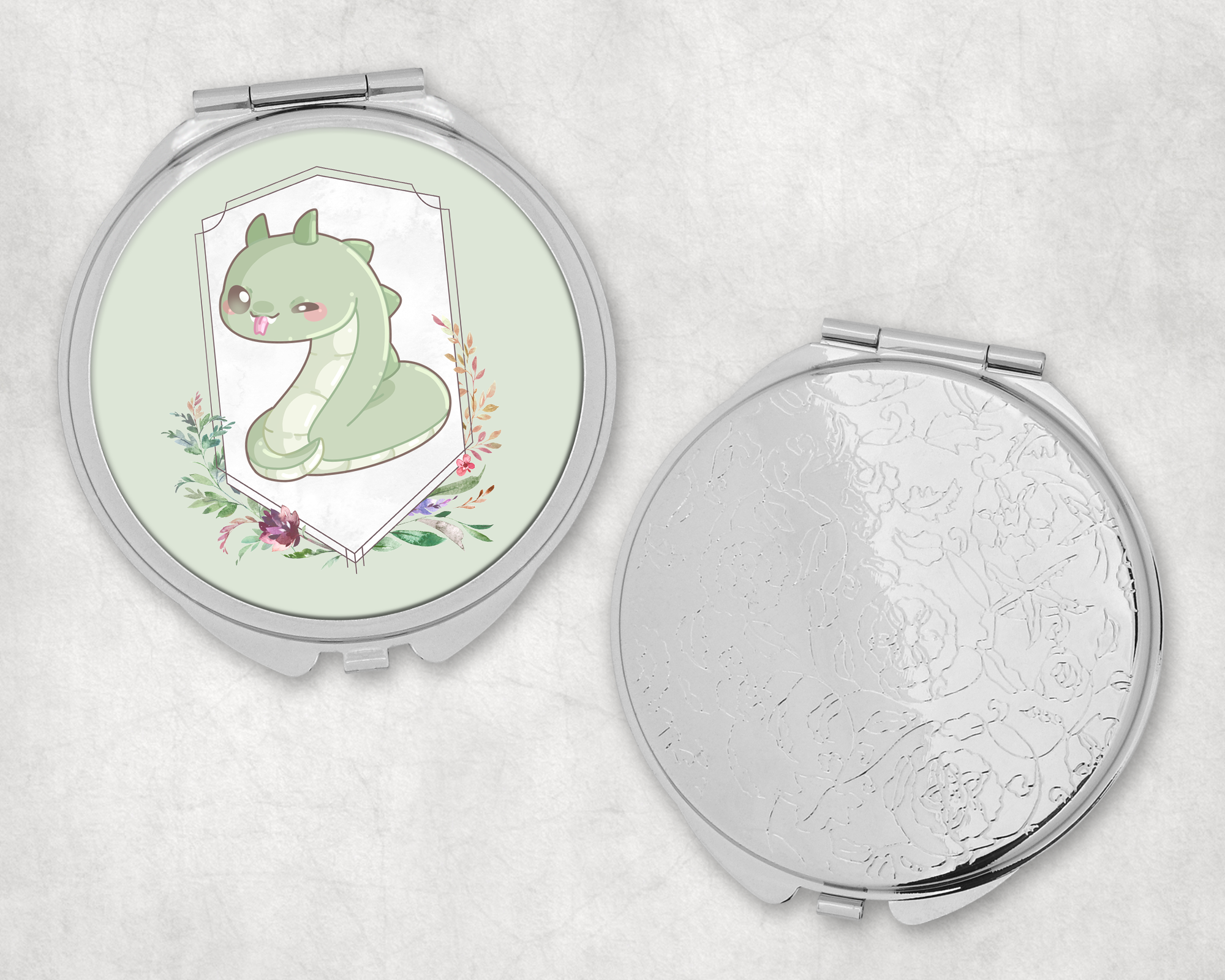 Chibi Basilisk Mirror Compact Mockup