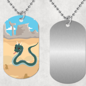 Desert Basilisk Dog Tag Mockup