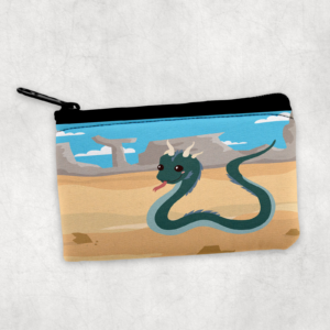 Desert Basilisk Zipper Pouch Mockup