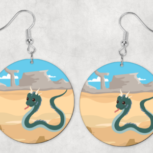 Desert Basilisk Earrings Mockup