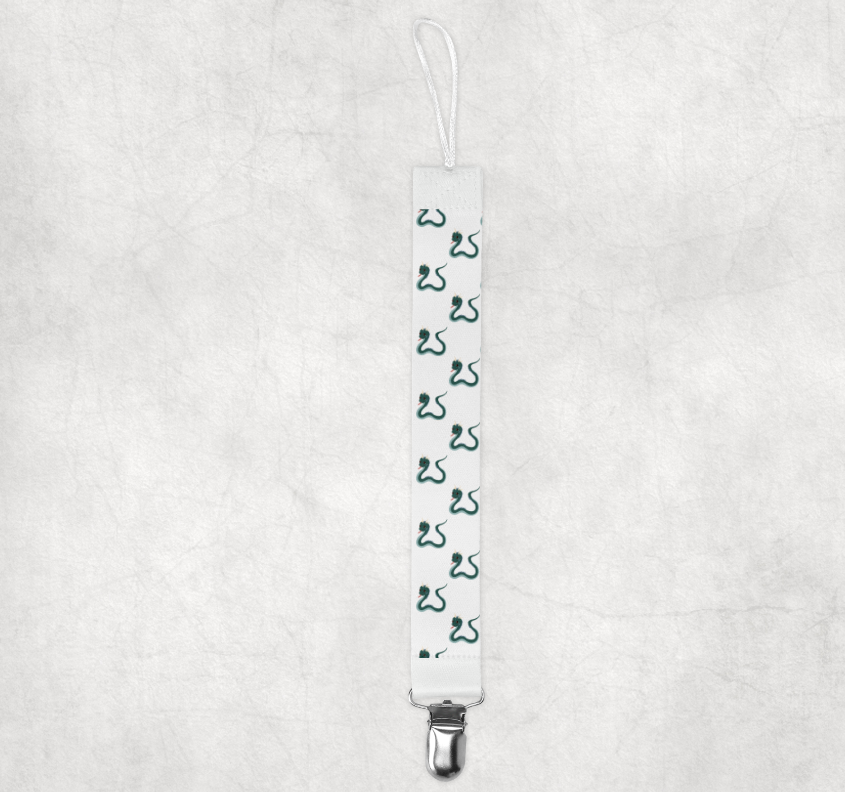 Basilisk Pattern Pacifier Clip Mockup