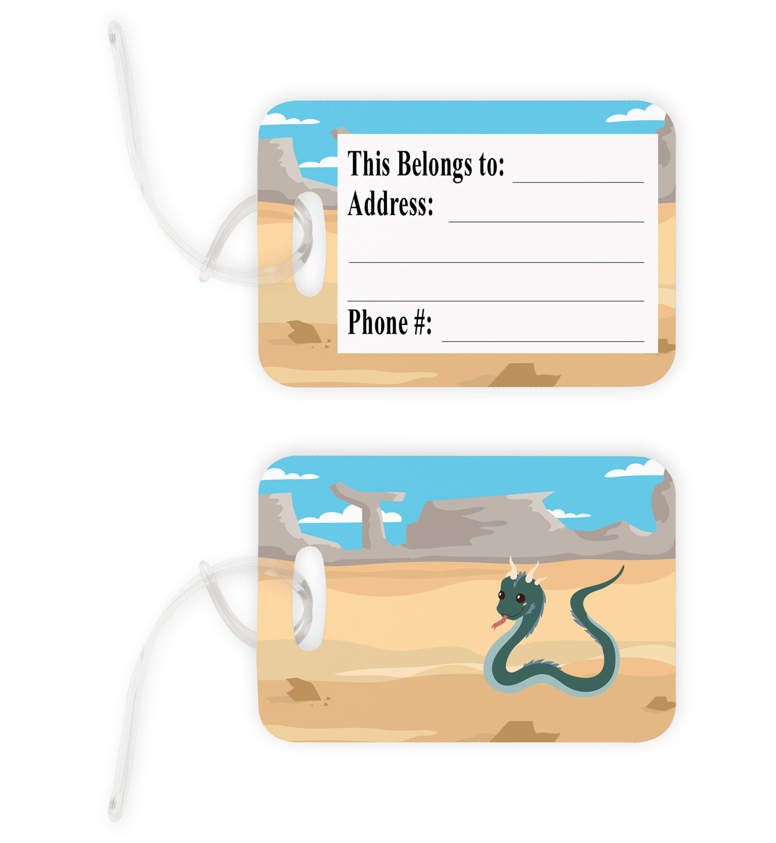 Desert Basilisk Bag Tag Mockup
