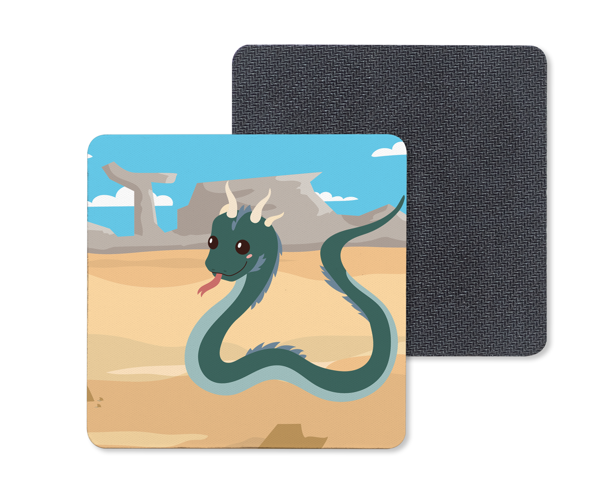 Desert Basilisk Coasters Mockup