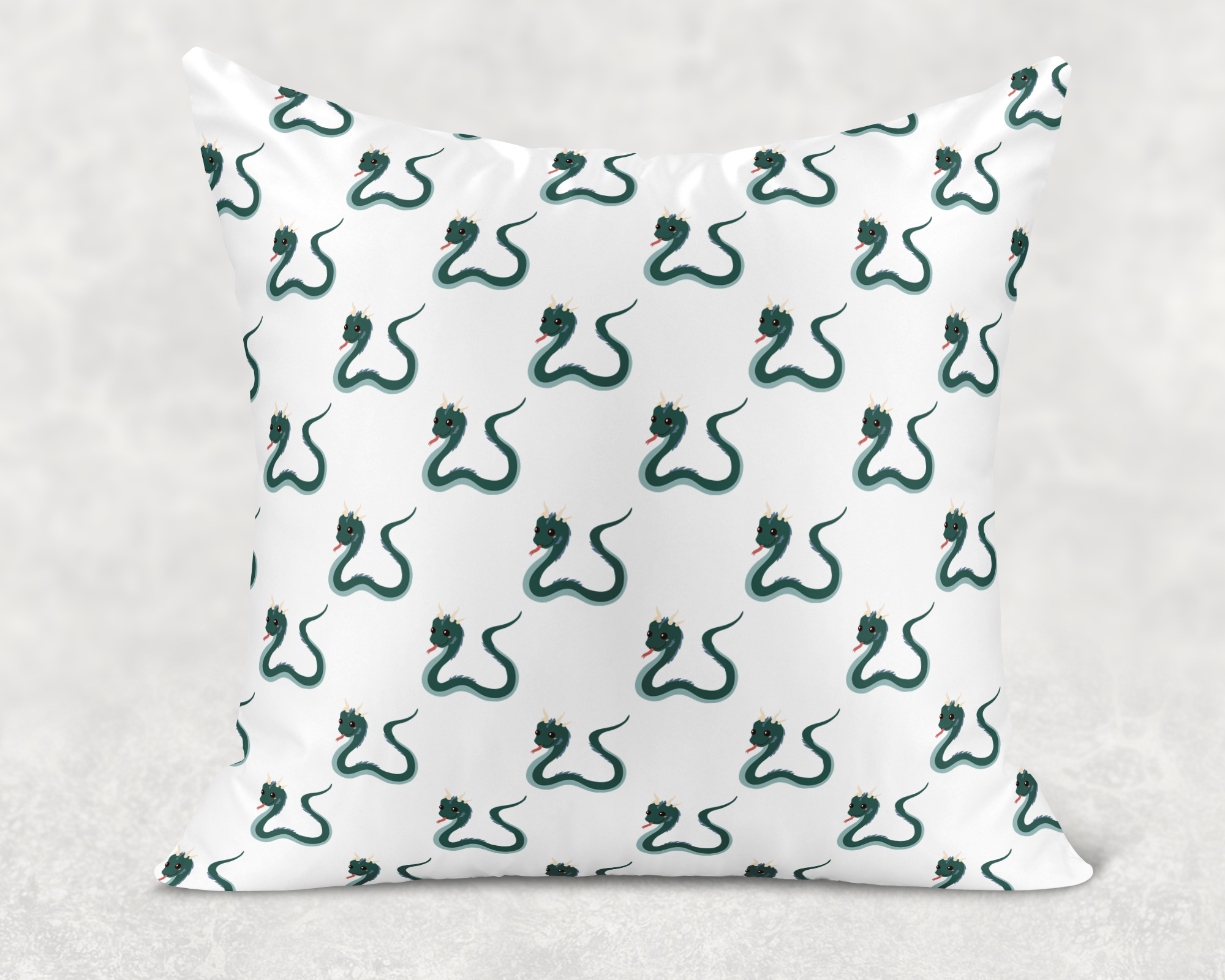 Basilisk Pattern Throw Pillow Cover Mockup