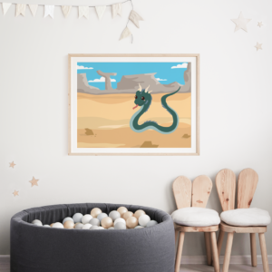 Desert Basilisk Art Print Mockup