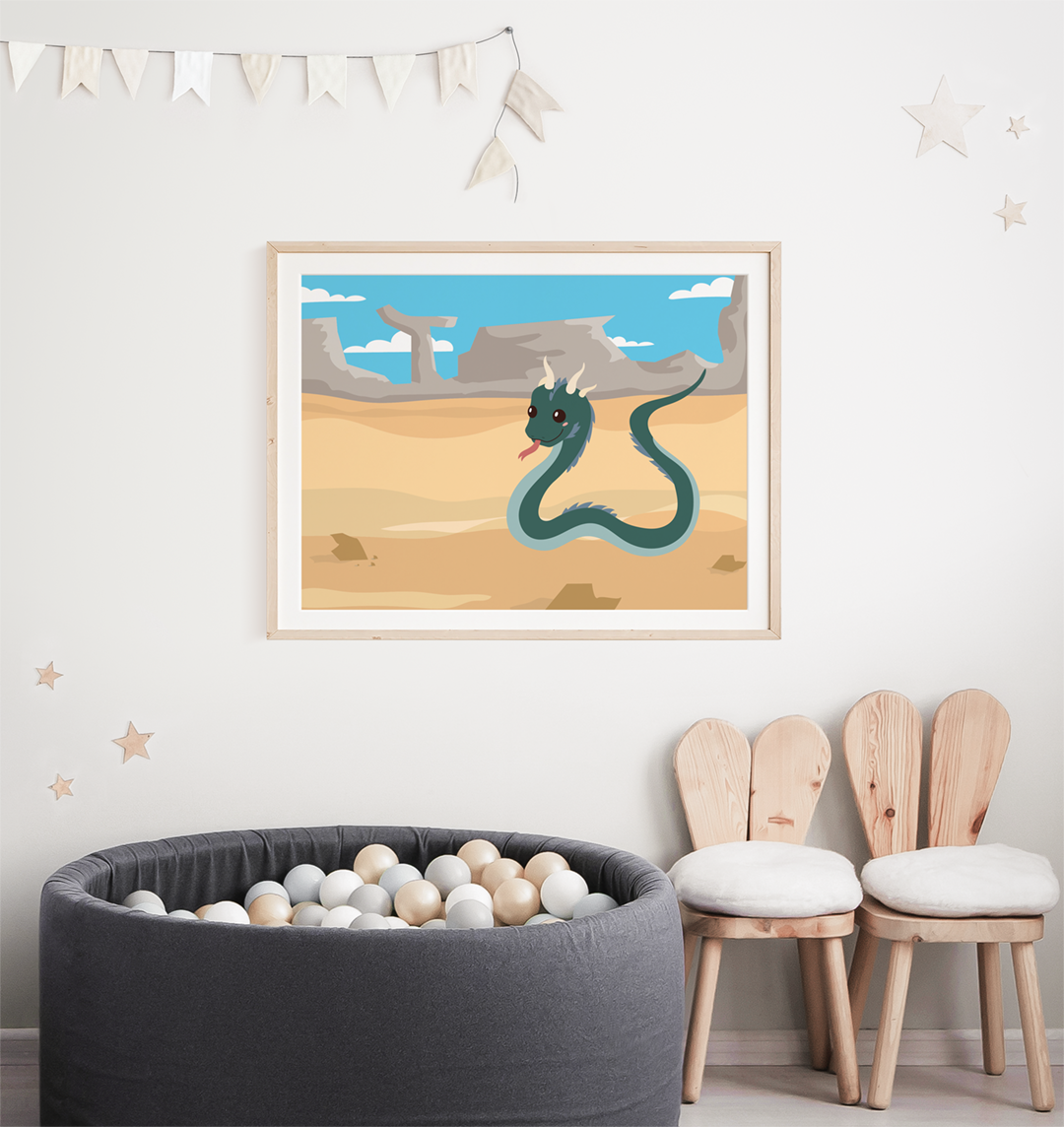 Desert Basilisk Art Print Mockup