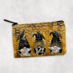 Gnome Grads Zipper Pouch- black