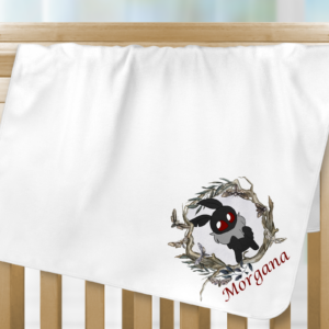 Kawaii Mothman Throw Blanket Mockup