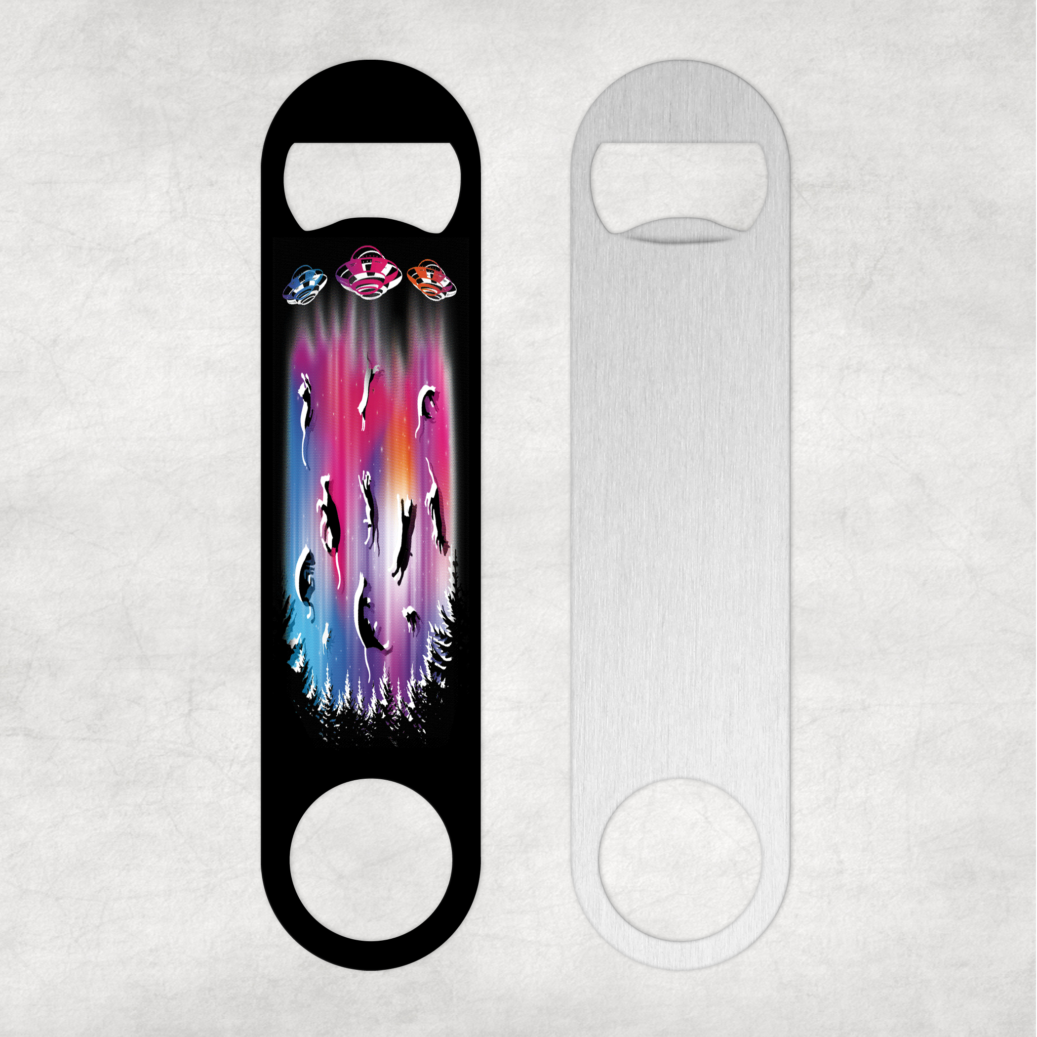 Cat Abduction Bottle Opener Mockup