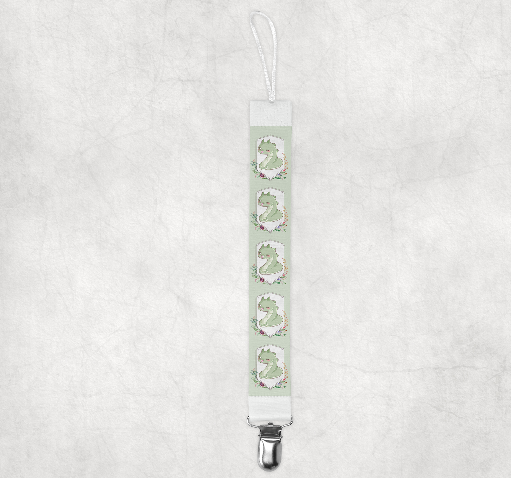 Chibi Basilisk Pacifier Clip Mockup