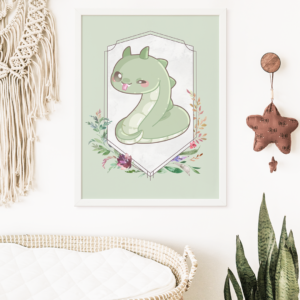 Chibi Basilisk Art Print Mockup