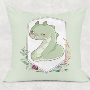 Chibi Basilisk Throw Pillow Cover Mockup