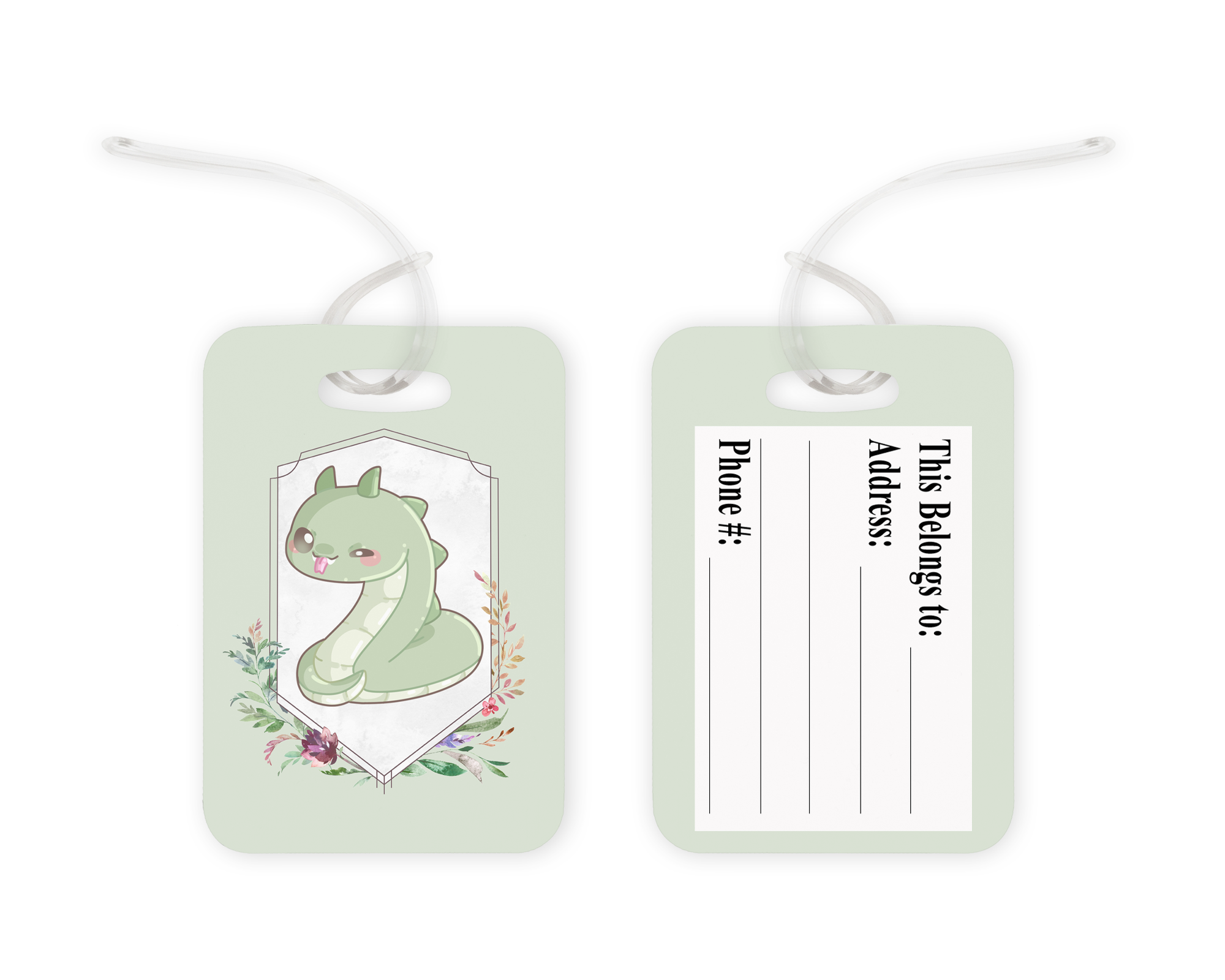 Chibi Basilisk Bag Tag Mockup