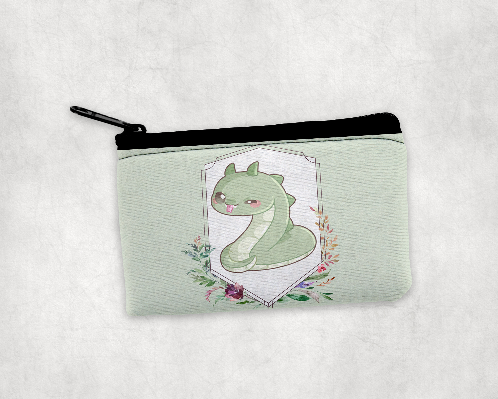 Chibi Basilisk Zipper Pouch Mockup