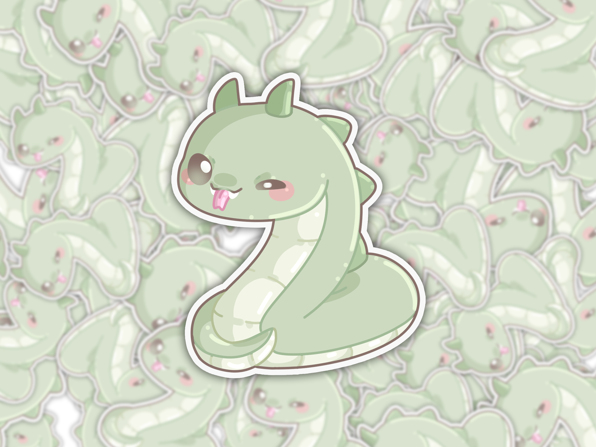 Chibi Basilisk Sticker Mockup