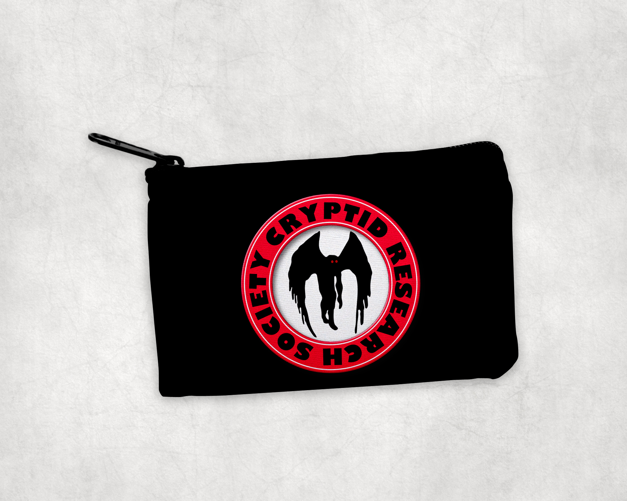 Cryptid Research Society - Mothman Zipper Pouch Mockup