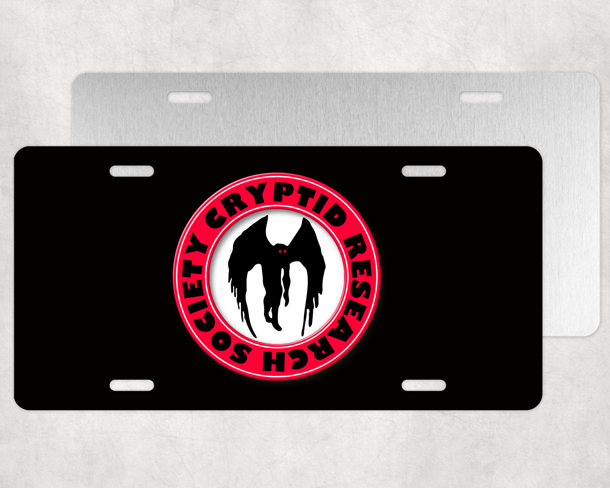 Cryptid Society - Mothman License Plate Mockup