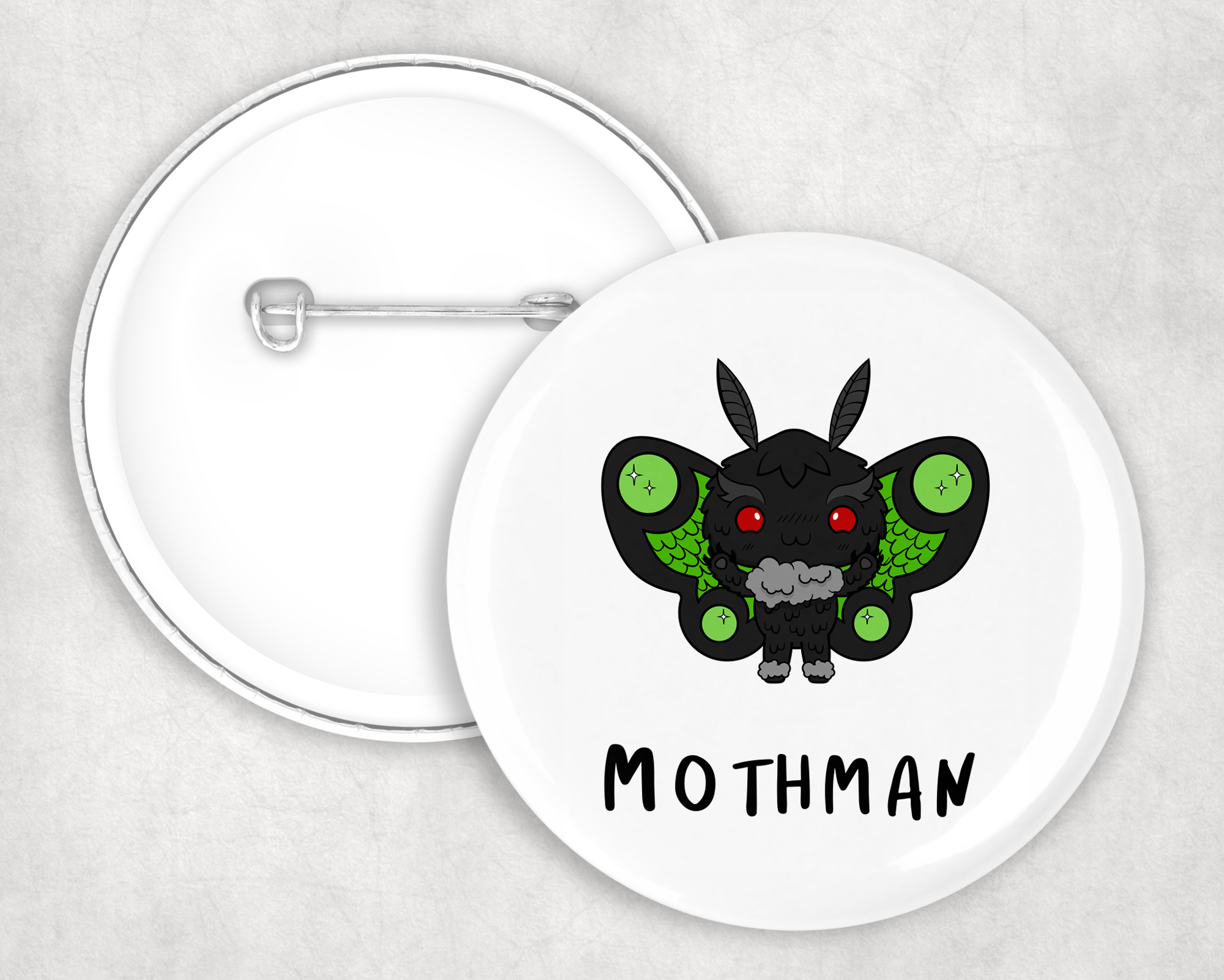 Cute Mothman Button Mockup