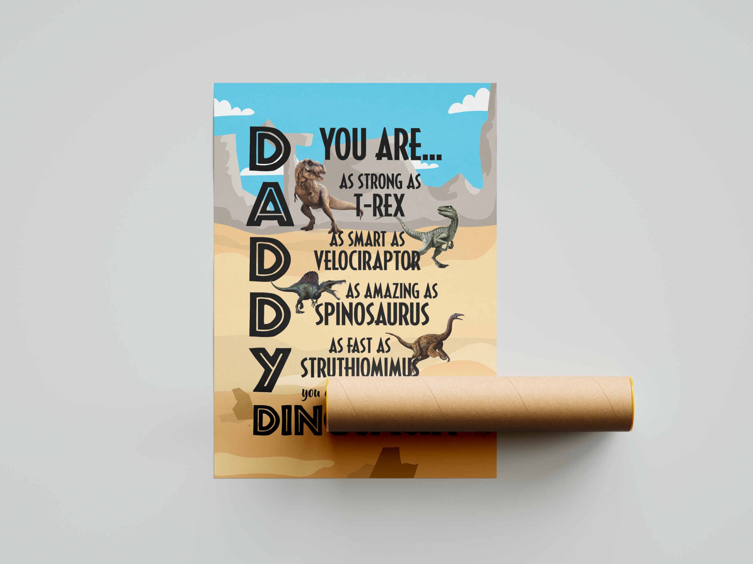 Daddy Dinosaur Art Print Mockup