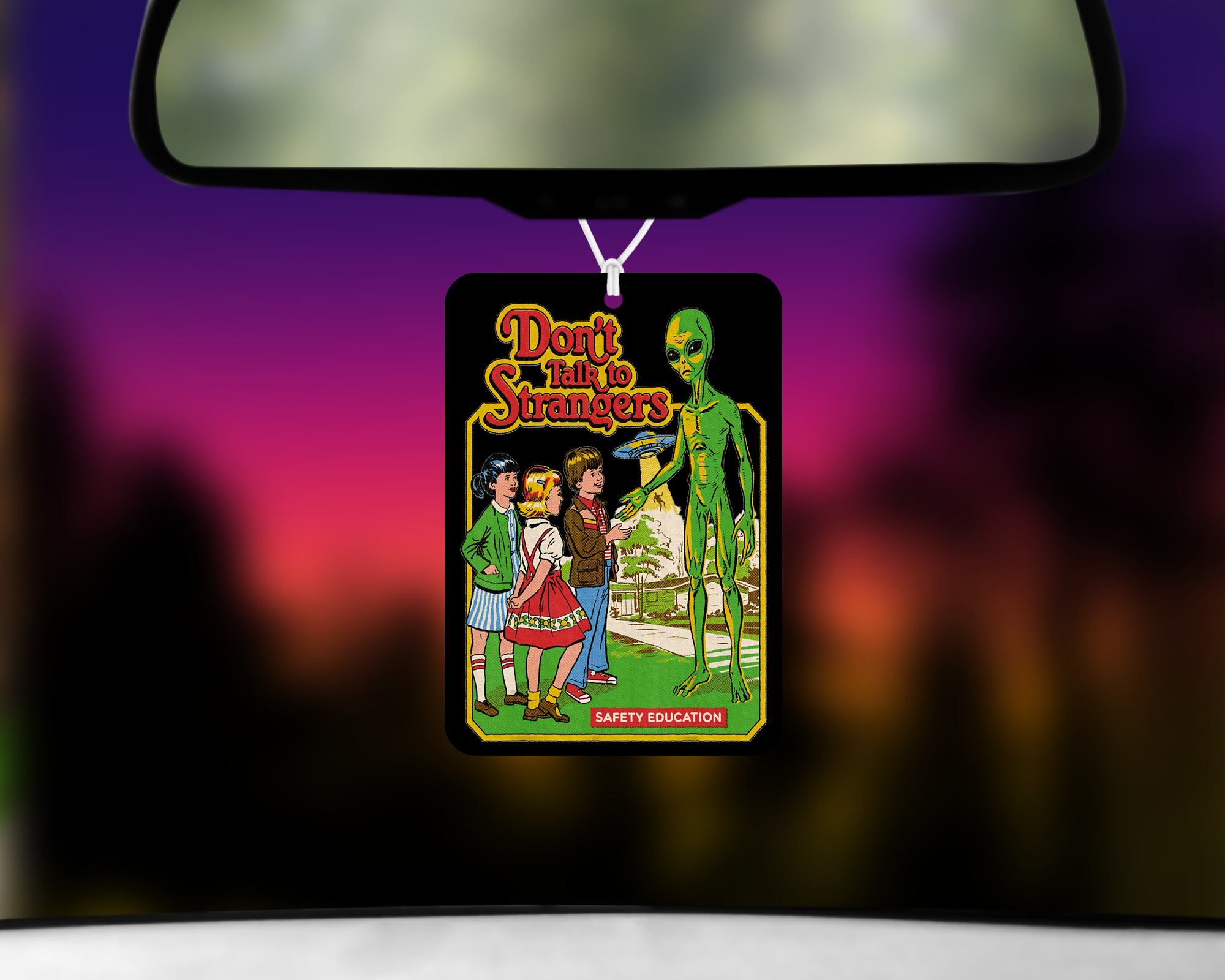 Don't Talk To Strangers Air Freshener Mockup