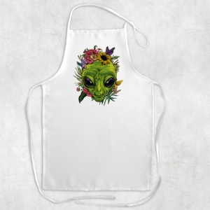 Floral Alien Face Apron Mockup