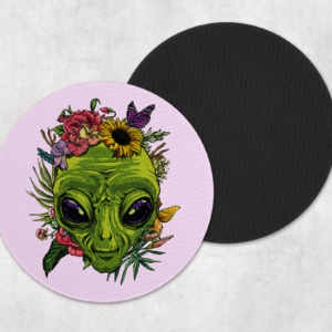 Floral Alien Coasters Mockup