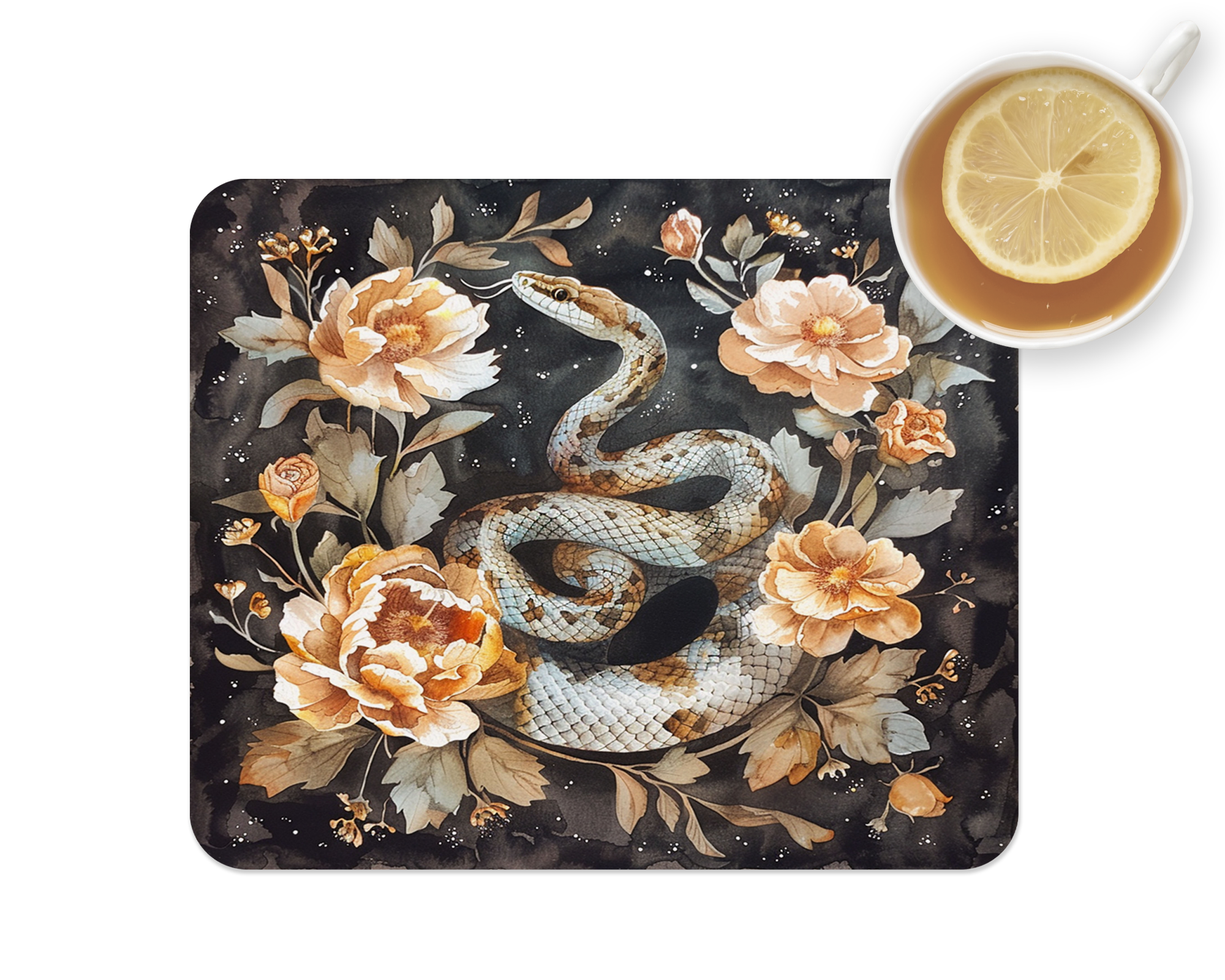 Floral Snake Mousepad Mockup