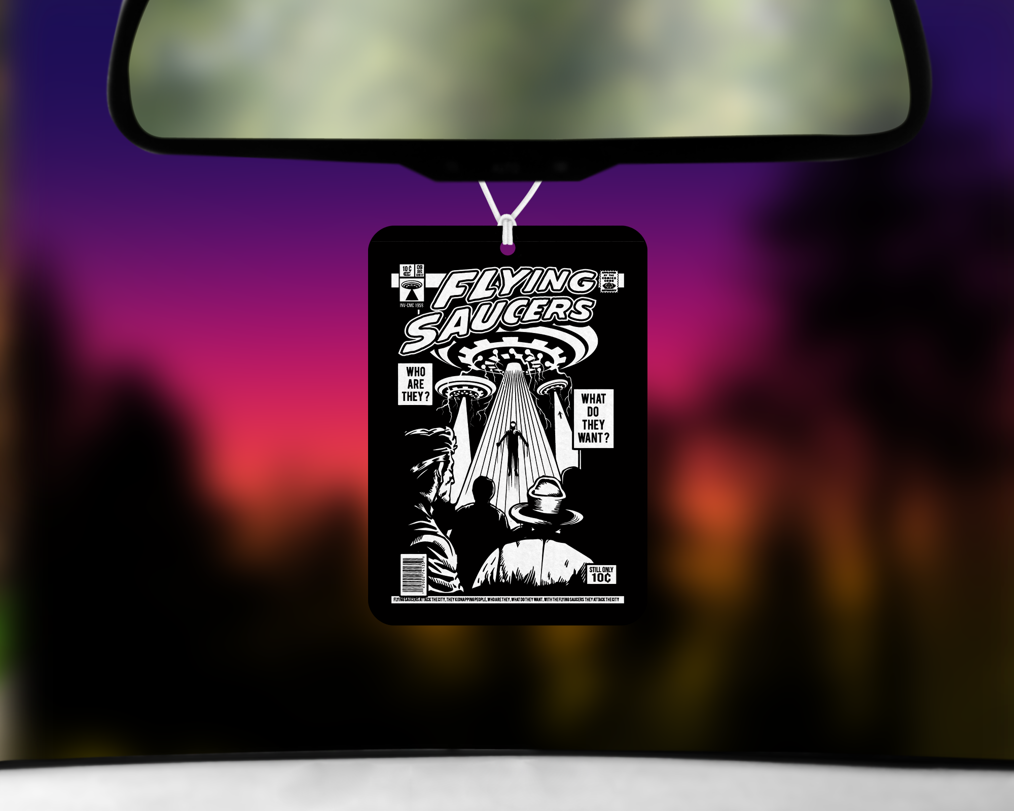 Flying Saucer Magazine Air Freshener Mockup