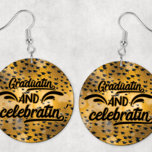Graduatin' And Celebratin' Circle Earrings Mockup