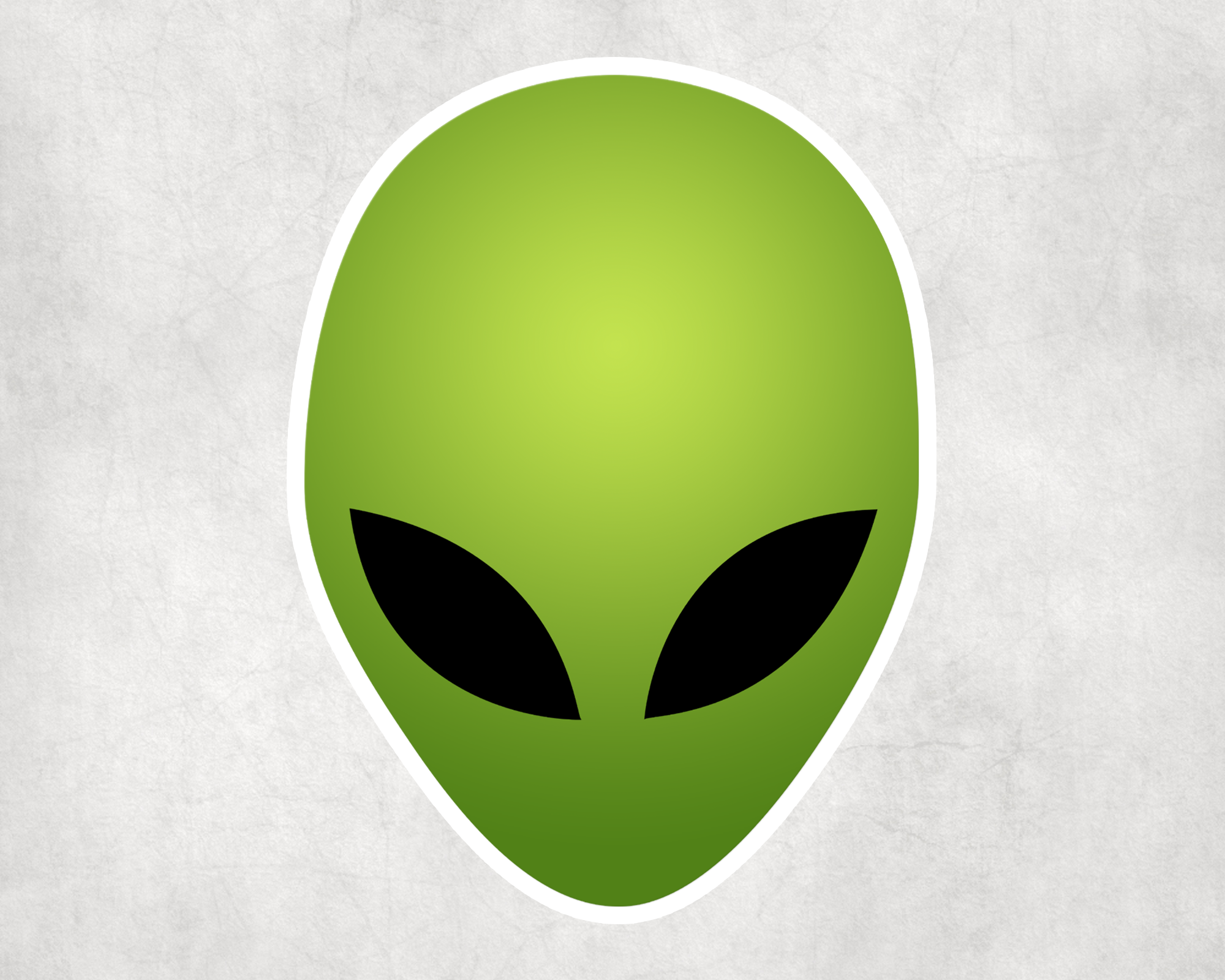 Green Alien Face Sticker Mockup
