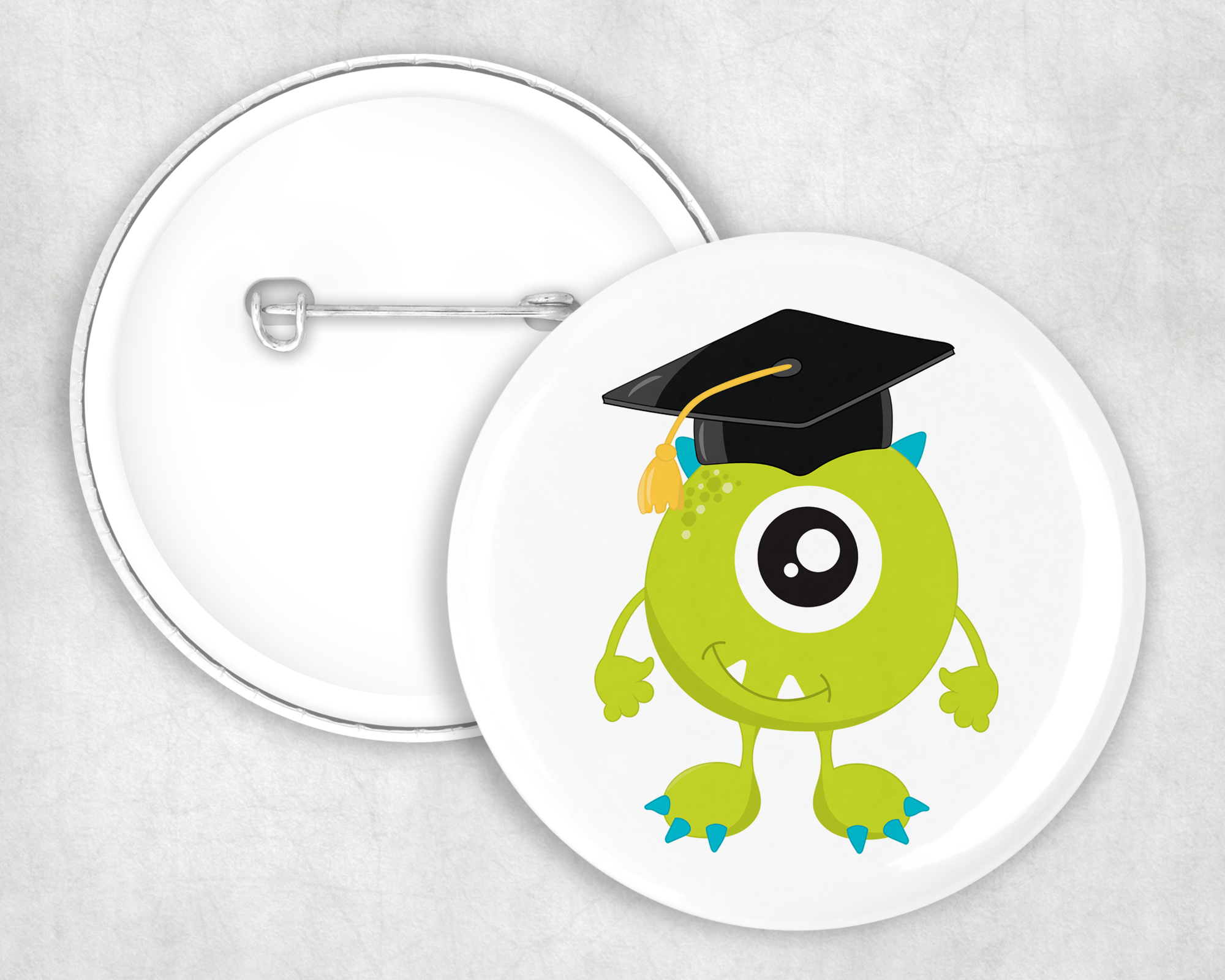 Green Monster Grad Button Mockup