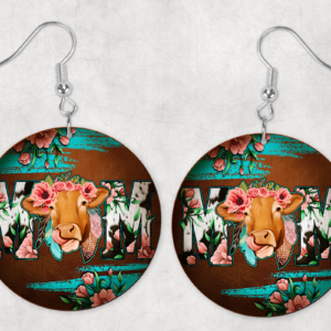 Mom Heifer Earrings Mockup