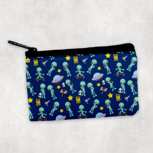 Wizard Craft's Alien Pattern Zipper Pouch Mockup