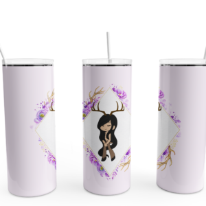 Kawaii Deer Woman Tumbler Mockup