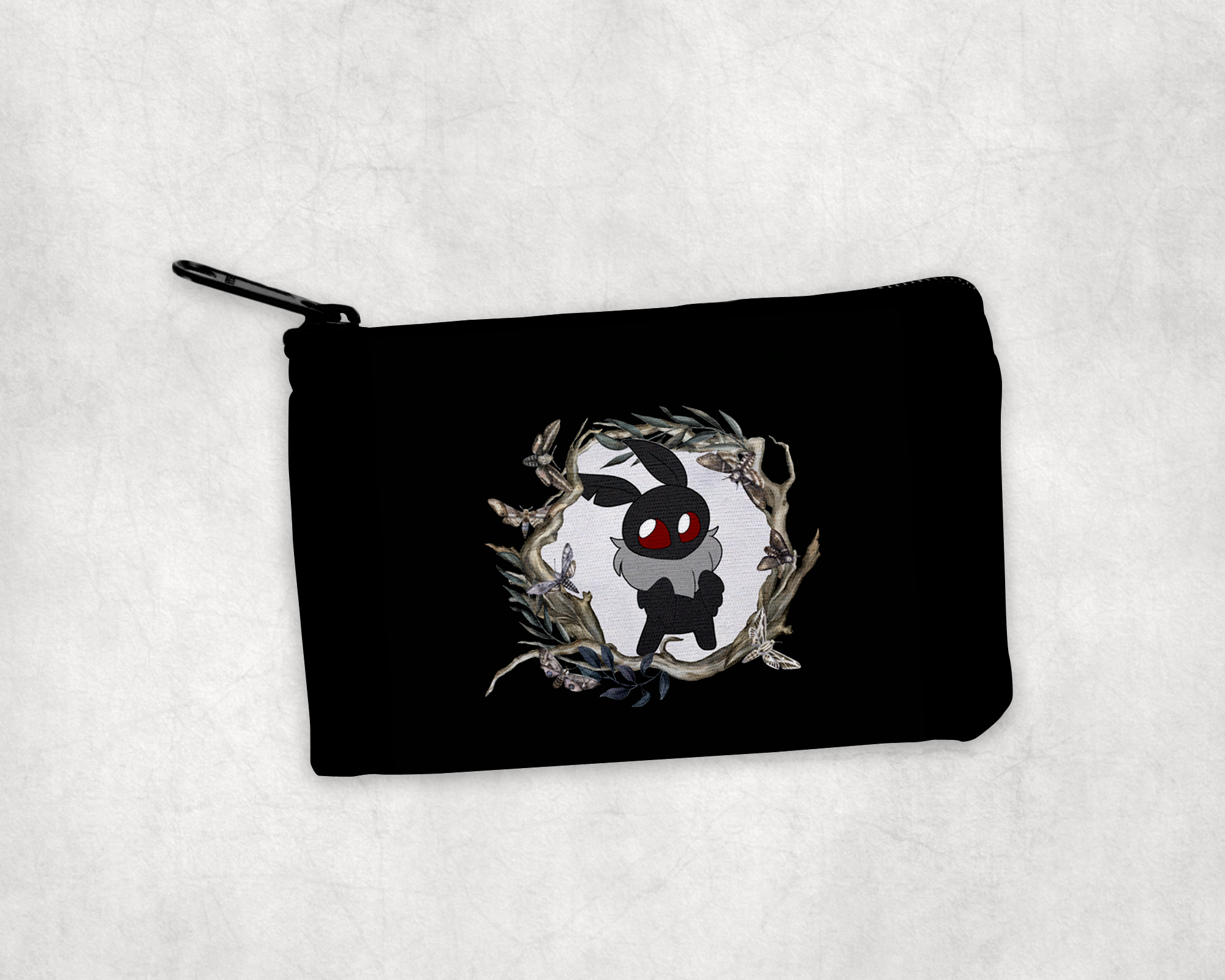 Kawaii Mothman Zipper Pouch Mockup