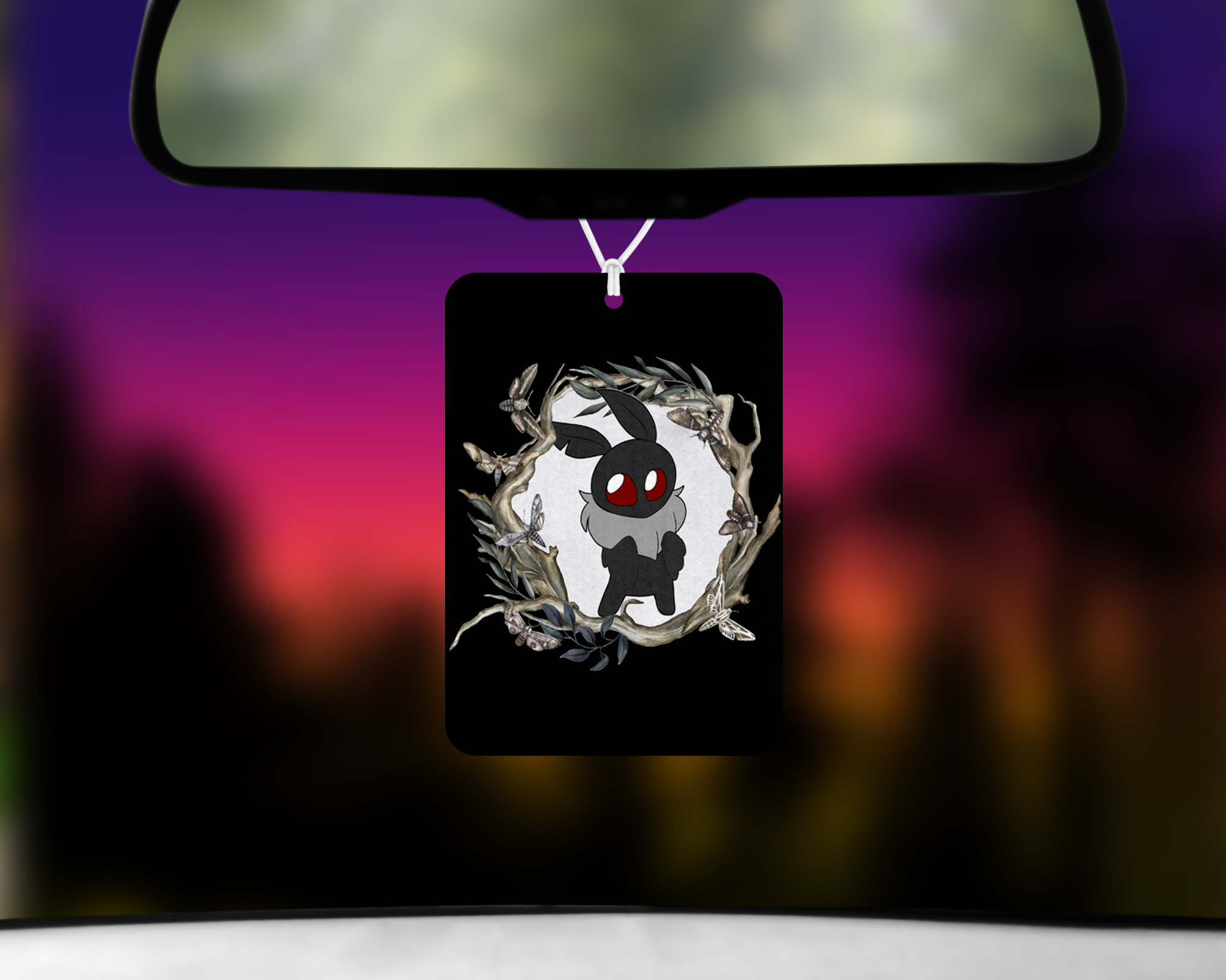 Kawaii Mothman Air Freshener Mockup