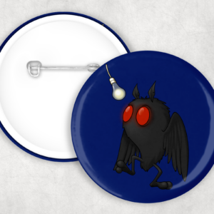 Light Bulb Mothman Button Mockup